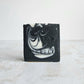 activated charcoal soap, black soap with white swirl. natural vegan, handmade soap, detox, purify skin
