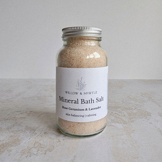 Mineral Bath Salt, Rose Geranium & Lavender