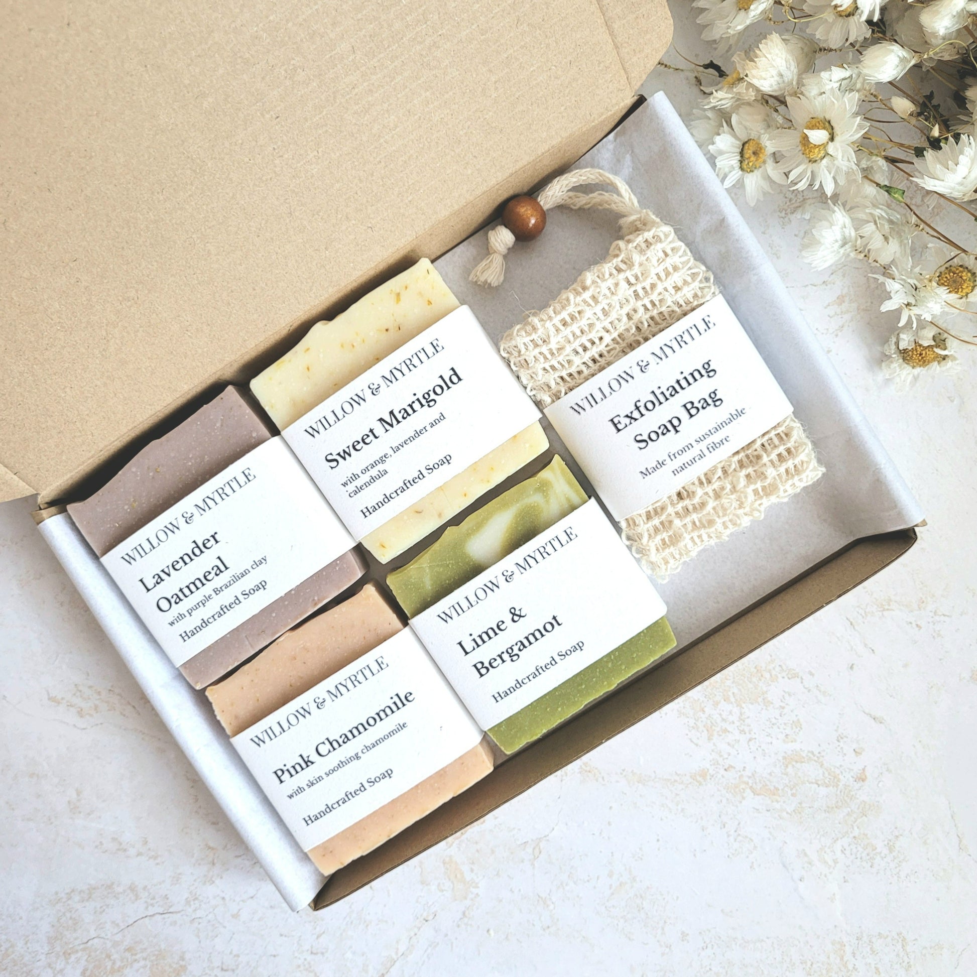 handmade natural soap gift set. soap gift box. natural soap. vegan skincare. vegan gift idea. botanical soap. soap packaging idea.