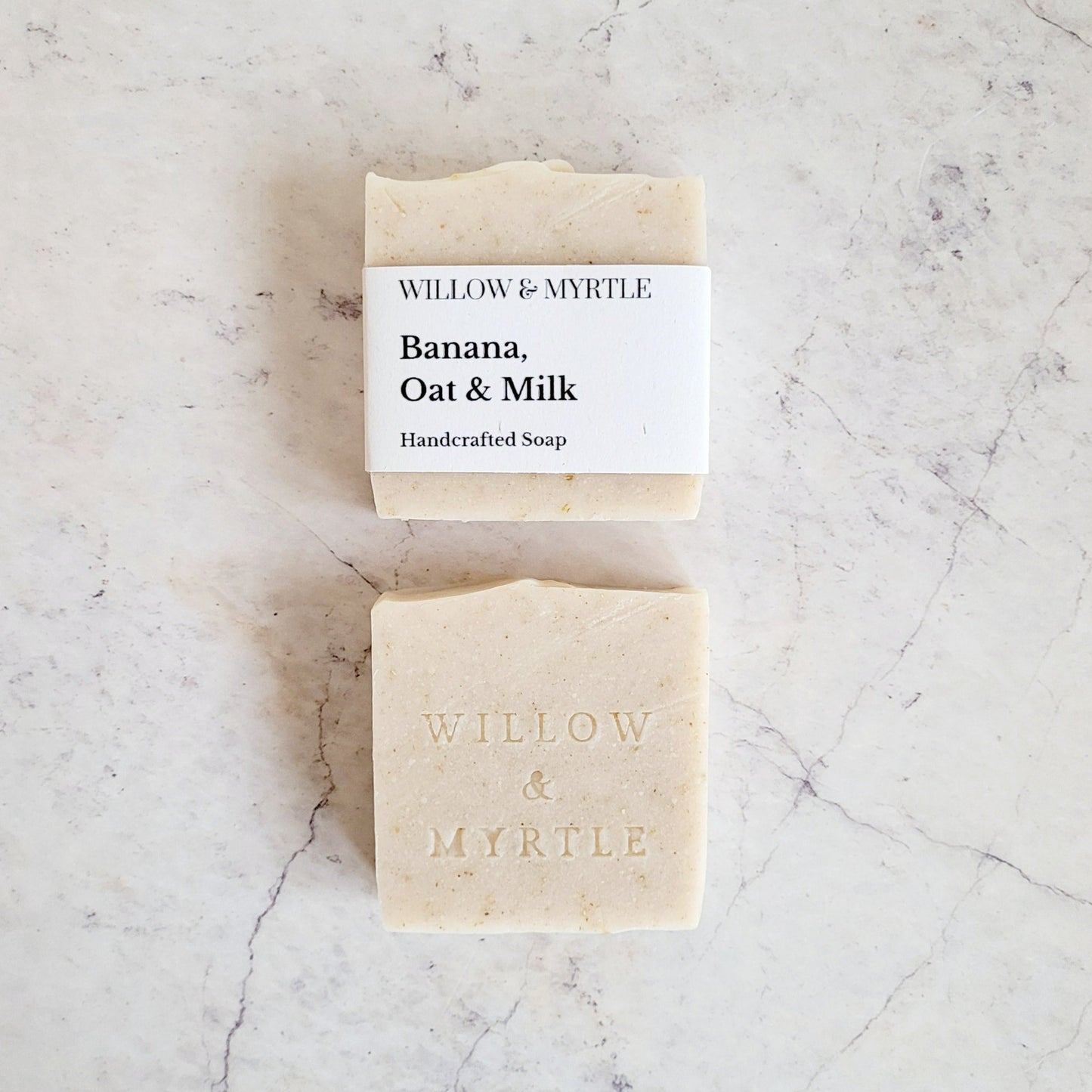 Banana oat and coconut milk soap bar. Unfragranced soap bar ideal for sensitive skin. It is rich, creamy and skin nourishing. Made using the traditional cold process soap making method, it is handmade, vegan and all natural.