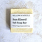pale yellow salt soap with simple label in front