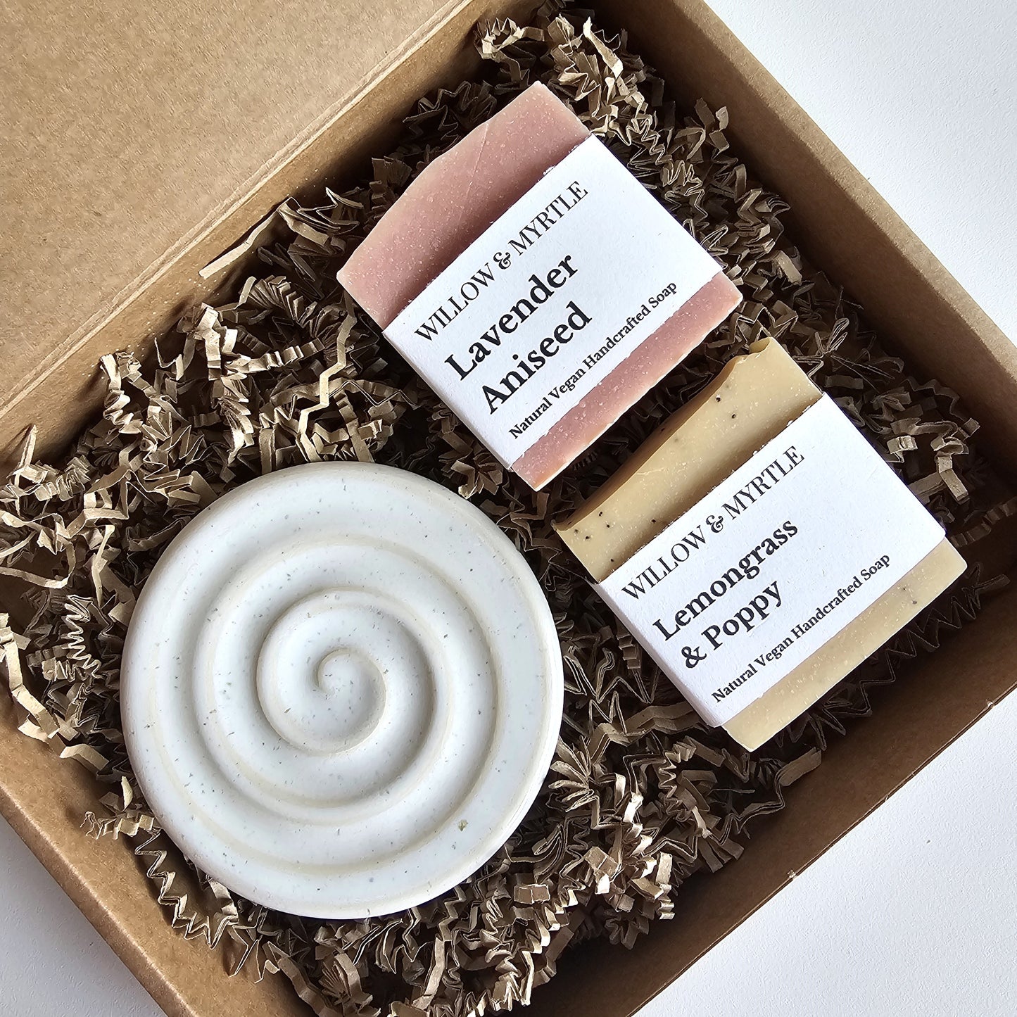 Soap Dish + 2 Natural Soap Bars, Gift Box