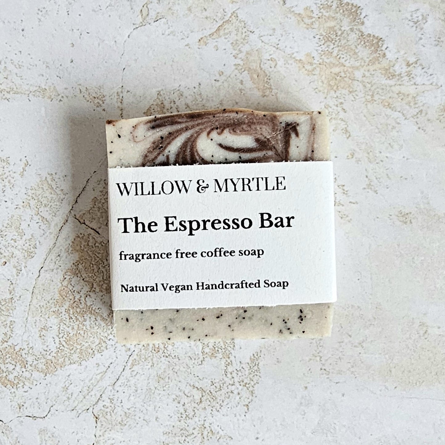 square coffee soap with label